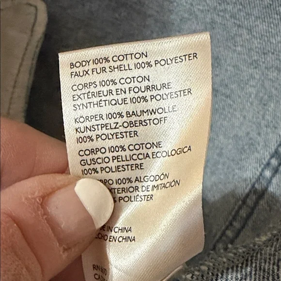 We The Free Blue Denim Jacket with Tan Sherpa Trim - Picture 7 of 10